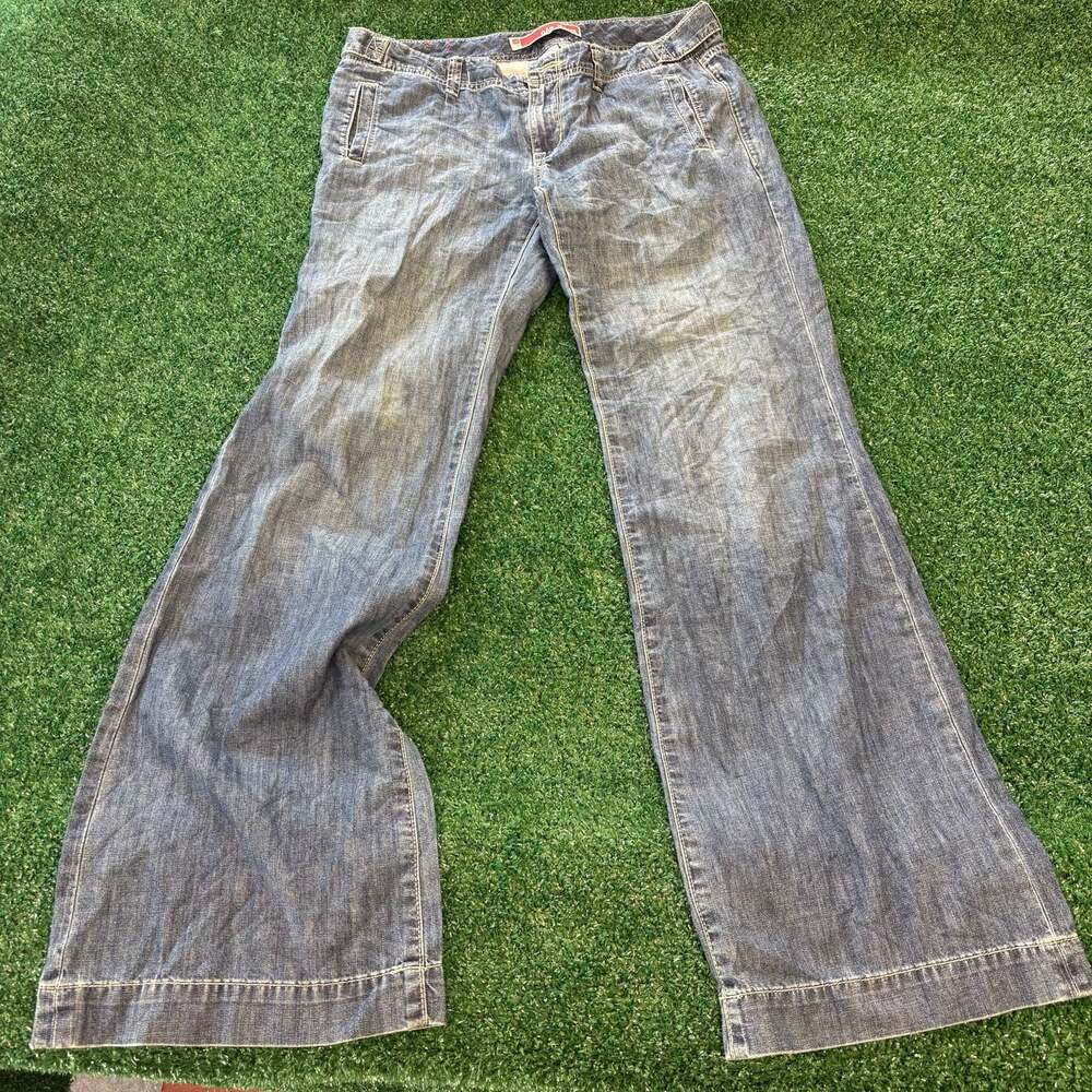Gap Jeans Women's Size 6 Medium Wash 100% Cotton Wide Leg Denim Pants